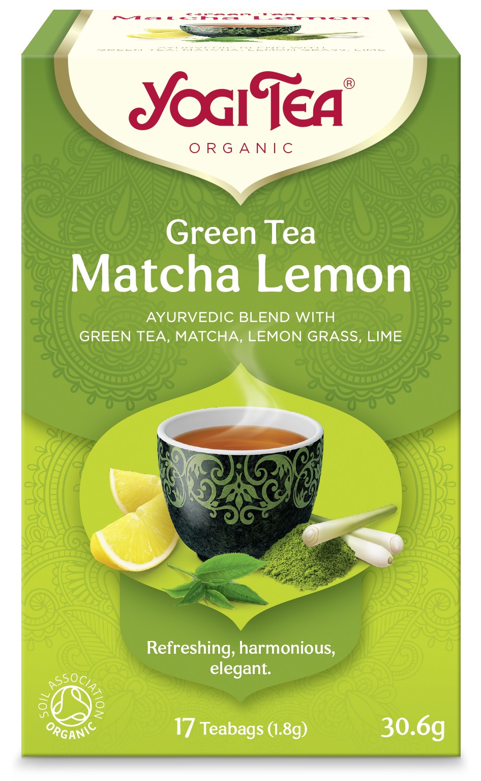 Ceai Bio VERDE Cu MATCHA SI LAMAIE, Yogi Tea, 30.6g