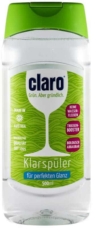 CLARO - Solutie bio de clatire pentru masina de spalat vase, 500 ml.