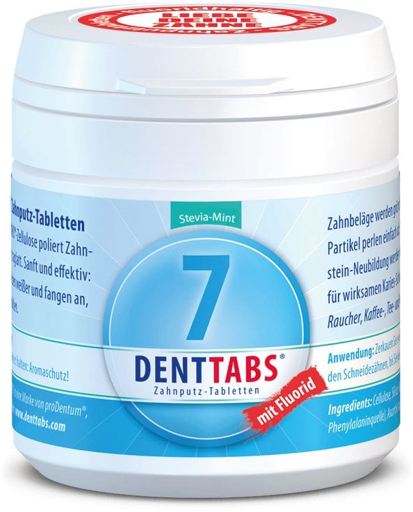 DENTTABS – Tablete pentru curatarea dintilor cu menta si stevie, cu fluor – 125 tablete