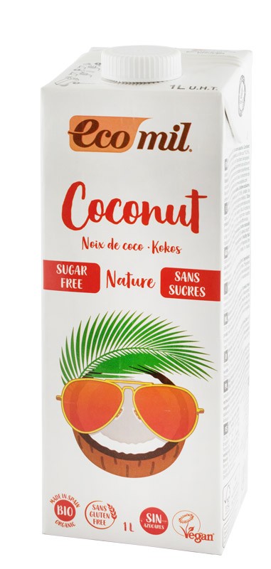 Ecomil - Bautura vegetala Bio de cocos, fara zahar, 1L