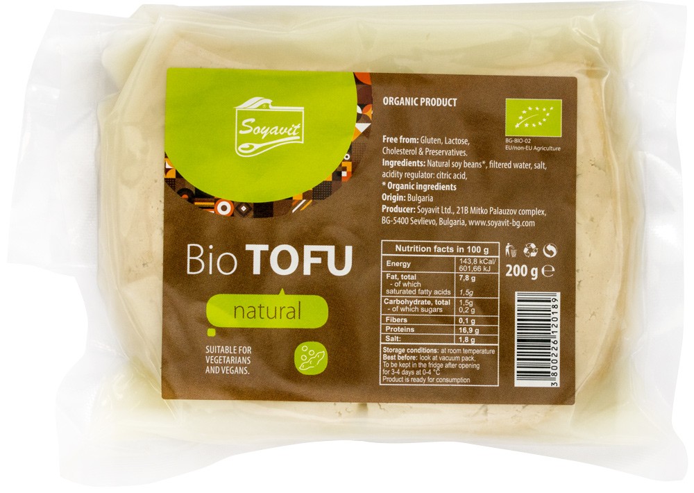 Tofu BIO Natur Soyavit, 200 g