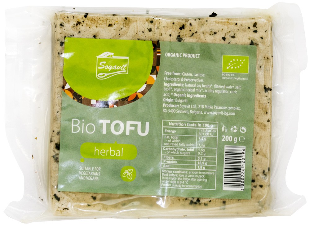 Tofu BIO cu verdeţuri Soyavit, 200 g