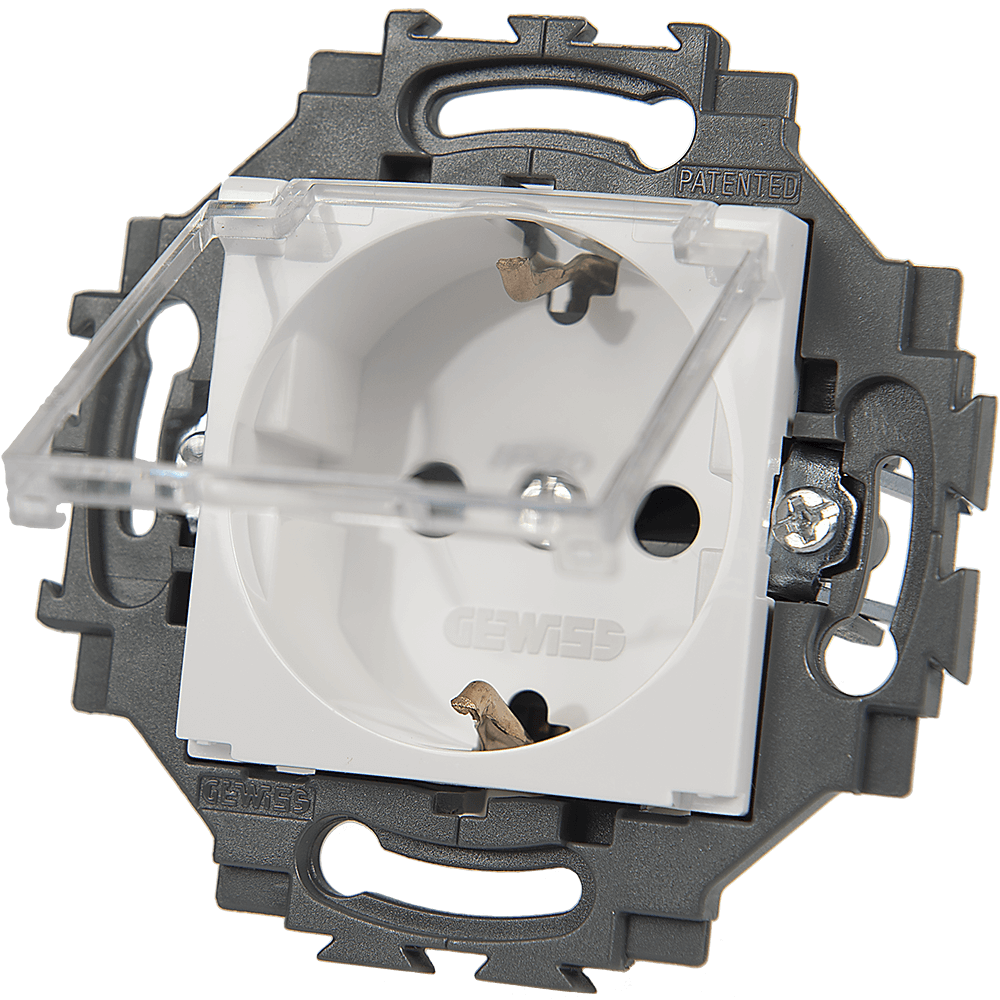 Priza Schuko GW35203Y Dahlia, 72.9 x 40.7 mm, Ivoire