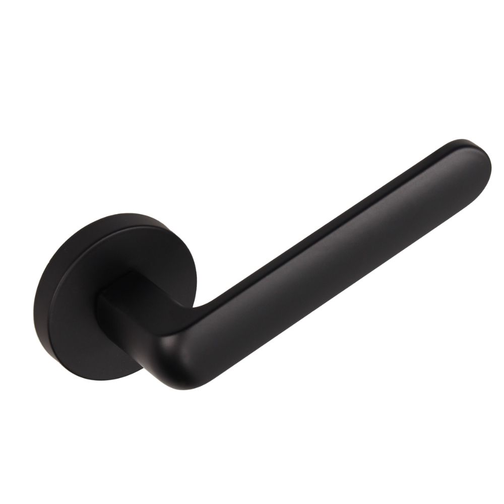 Maner usa Gamet, rotund, aluminiu si zamac, negru, 125 x 38 mm