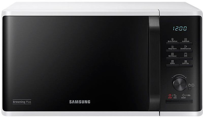 Cuptor cu microunde Samsung MG23K3515AW/OL, 23 l, 800 W, Browning Plus, Grill, Keep Warm, Quick Defrost, Interior ceramic, Timer, Child lock, Alb