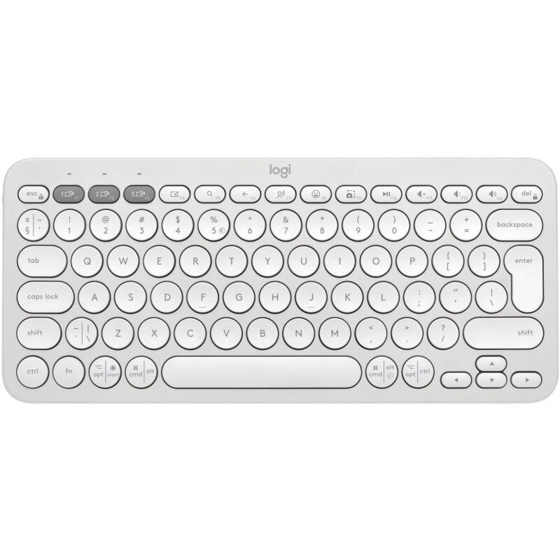 Tastatura Pebble Keys 2 K380s, Wireless/Bluetooth, Tonal White