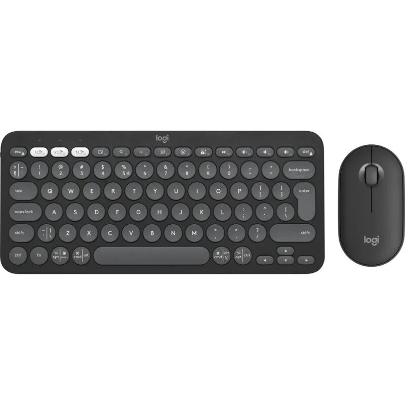 Kit Periferice Pebble 2 Combo, Wireless/Bluetooth, Tonal Graphite