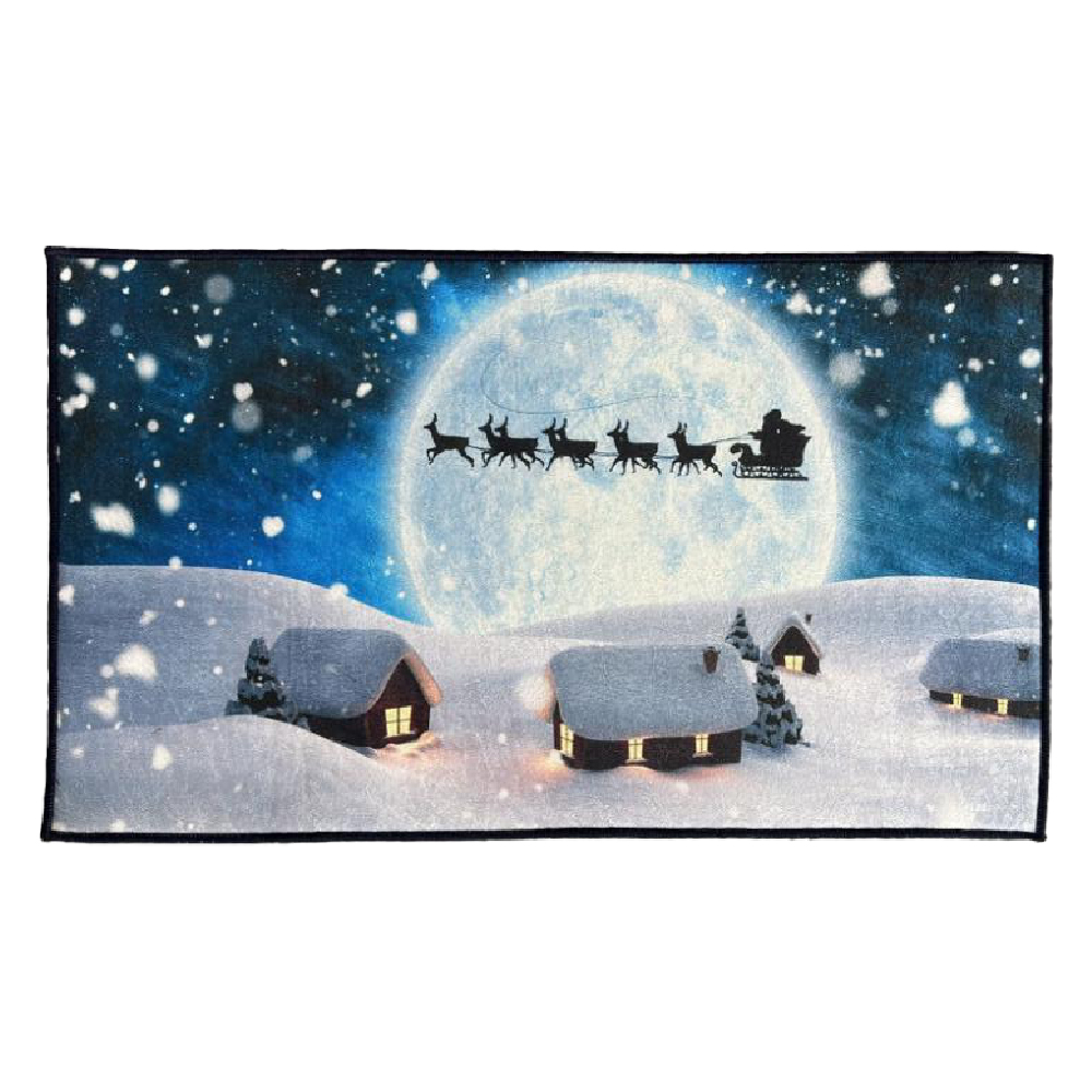 Covor Craciun 011, luna/sanie, poliester, multicolor, 60 x 90 cm
