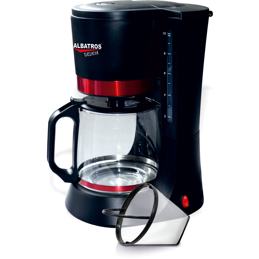 Cafetiera 680W 1.2l negru / rosu