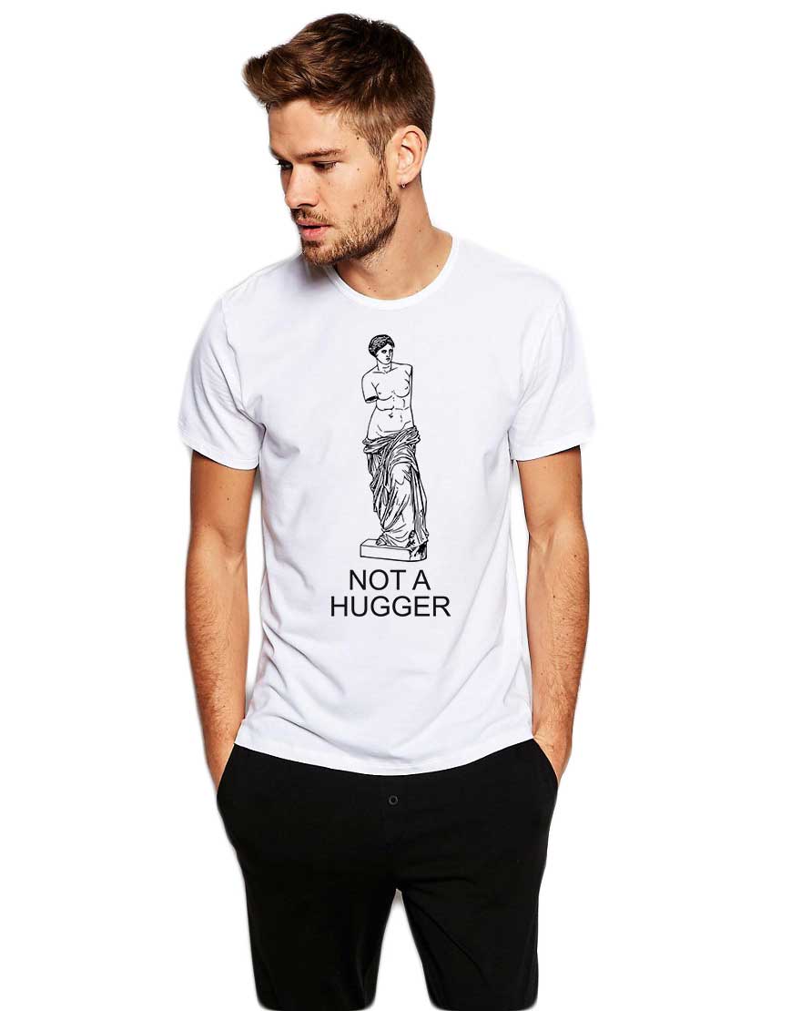 Tricou barbati alb - Not a hugger