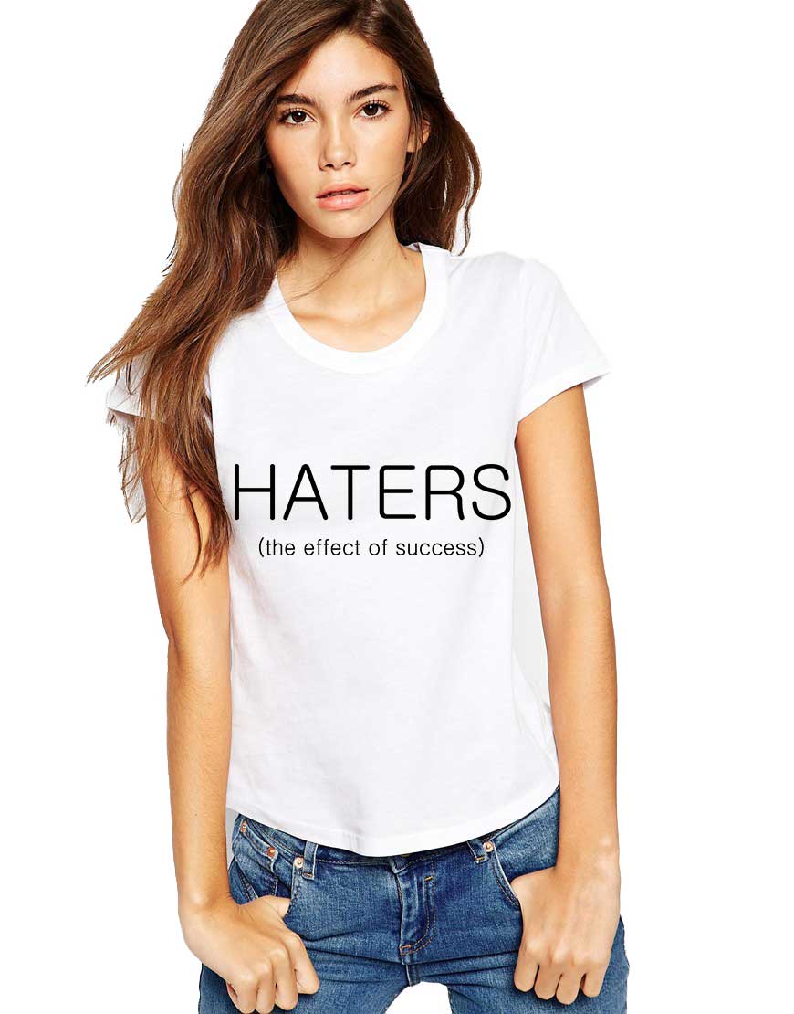 Tricou dama alb -  HATERS
