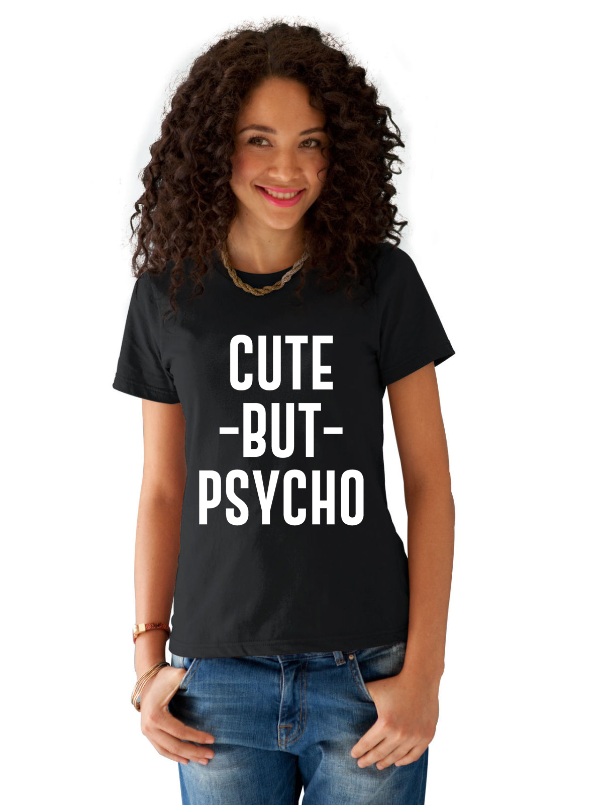 Tricou dama negru - Cute But PSYCHO