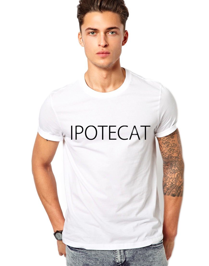 Tricou alb barbati - Ipotecat