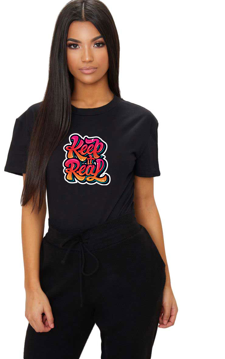 Tricou dama negru - Keep it real