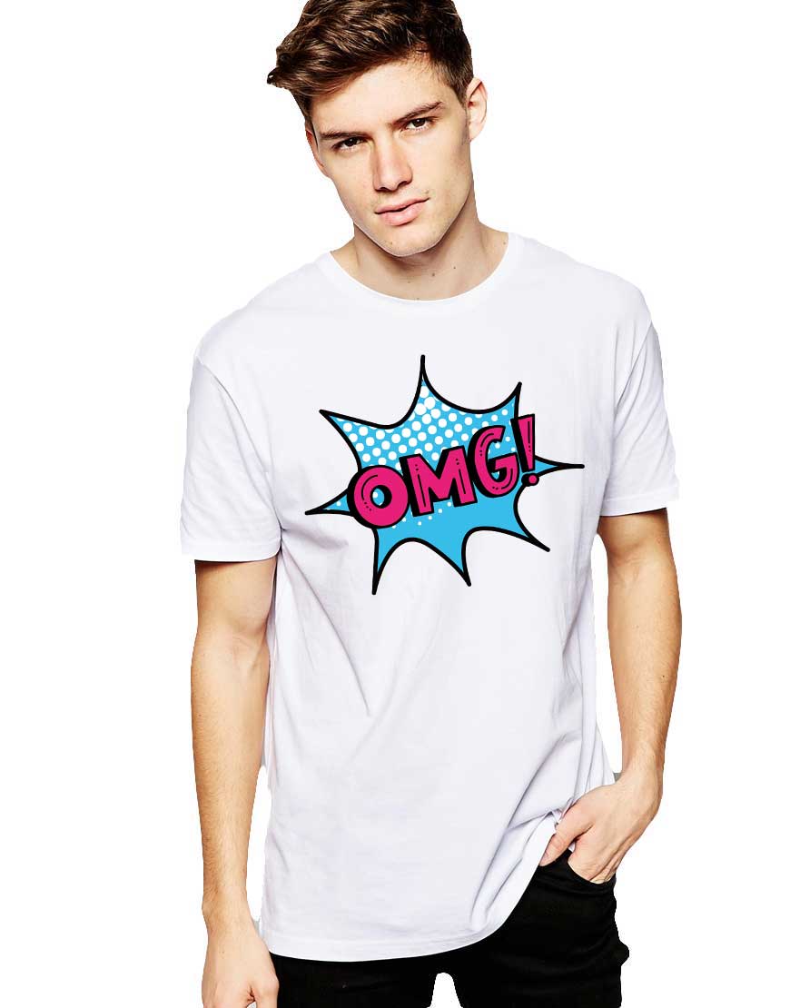  Tricou barbati alb - OMG