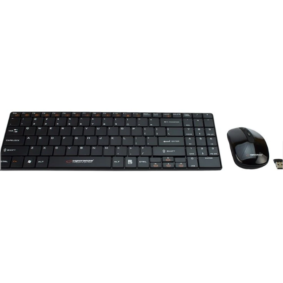 Kit Tastatura si Mouse EK122K Optic Wireless USB 1600DPI Ultra slim Negru