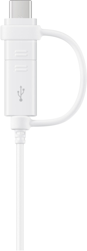 Cablu de date / adaptor Samsung USB Male la microUSB Male, USB-C Male adaptor, 1.5 m, White