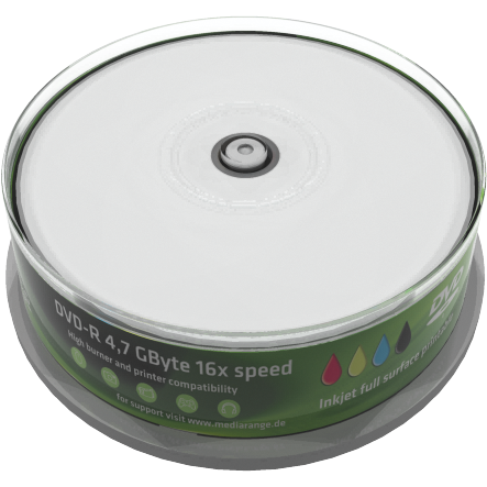 MediaRange DVD-R 16x Print Cake25