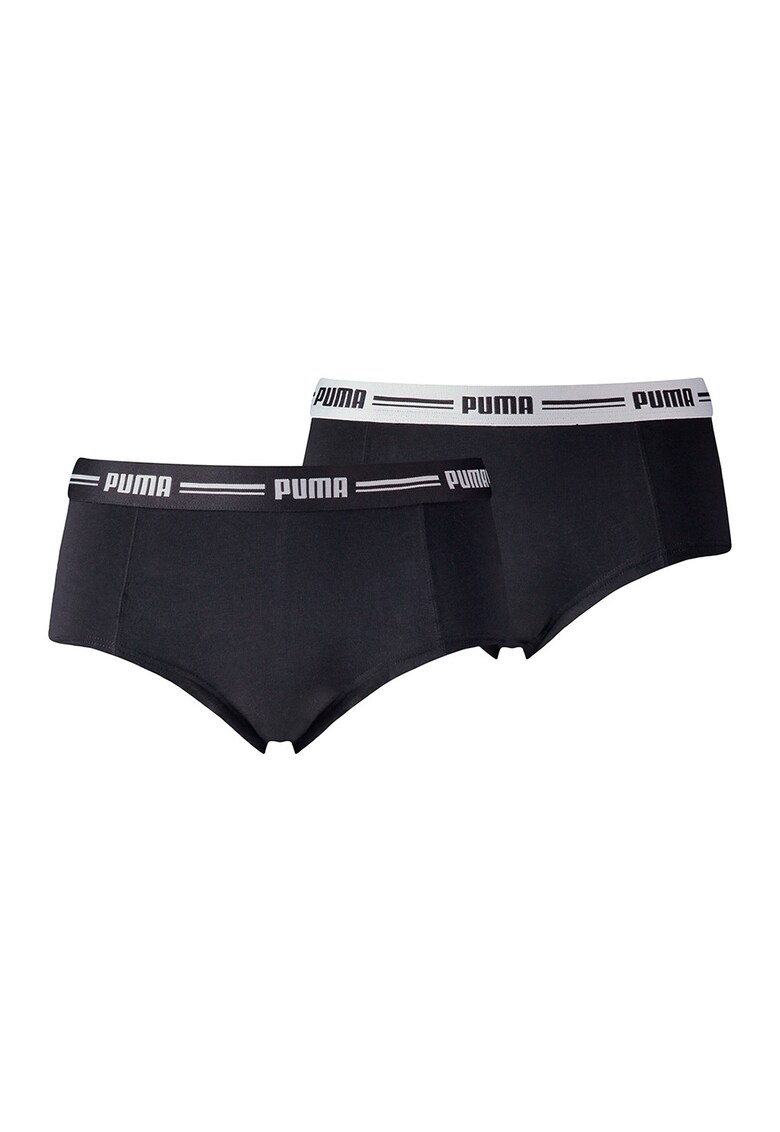 Set de chiloti hipster uni - 2 perechi - Alb/Negru