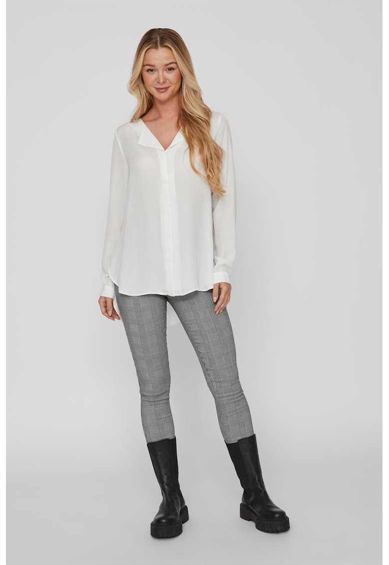 Camasa vaporoasa cu terminatie asimetrica Lucy - Alb