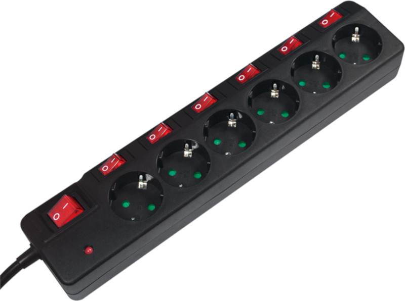Priza/prelungitor Logilink 6x Schuko, 1.5m, Black