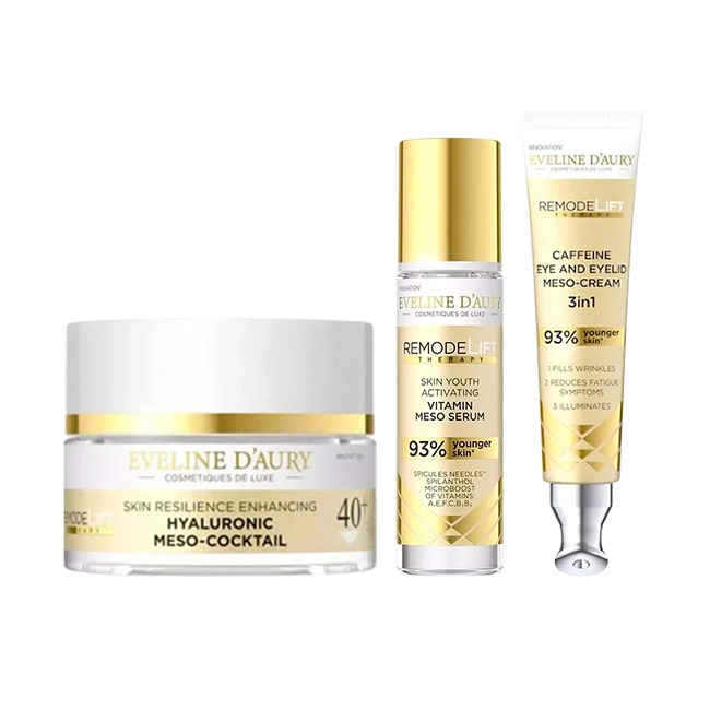 Set Eveline D’Aury 40+ - Remodelift Therapy - cu Crema de fata 50 ml - Ser vitaminizant 30 ml si Crema pentru ochi si pleoape 20 ml
