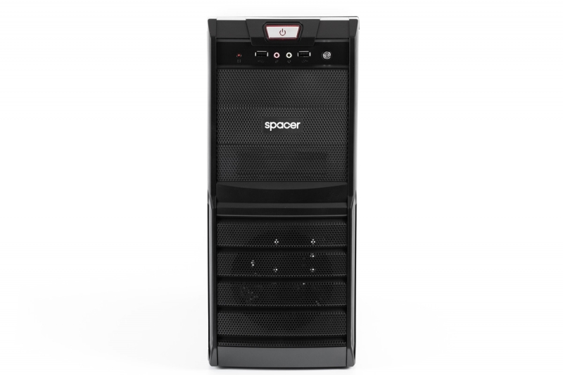 CARCASA Spacer Galaxy cu sursa 450W, ATX Mid-Tower, Front USB+Audio, (Full Black), "SPC-GALAXY"