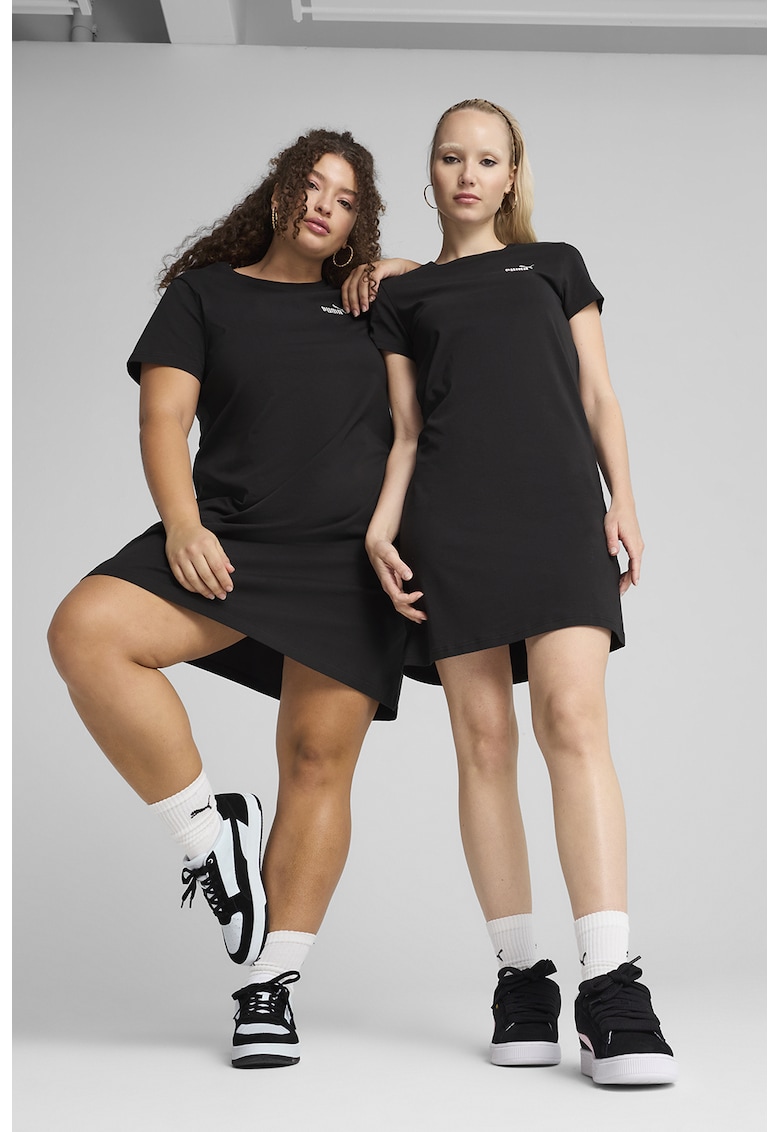 Rochie-tricou cu detaliu logo - Negru