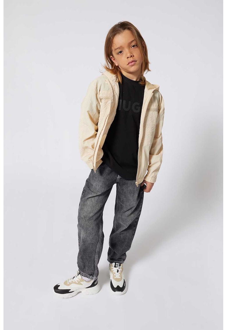 Tricou din bumbac cu logo, Negru