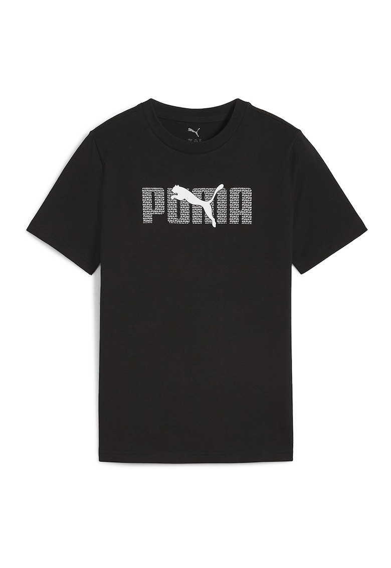 Tricou de bumbac cu logo, Negru