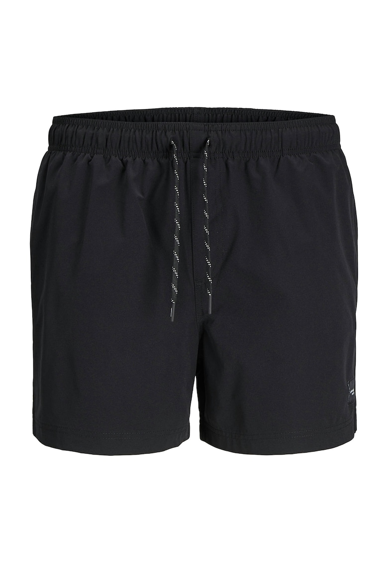 Pantaloni scurti de baie cu snur de ajustare - Negru