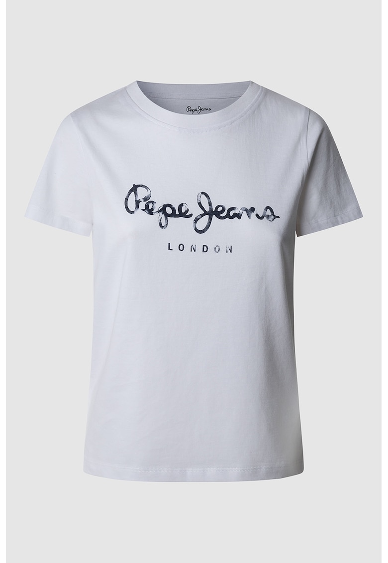 Tricou cu imprimeu logo - Alb