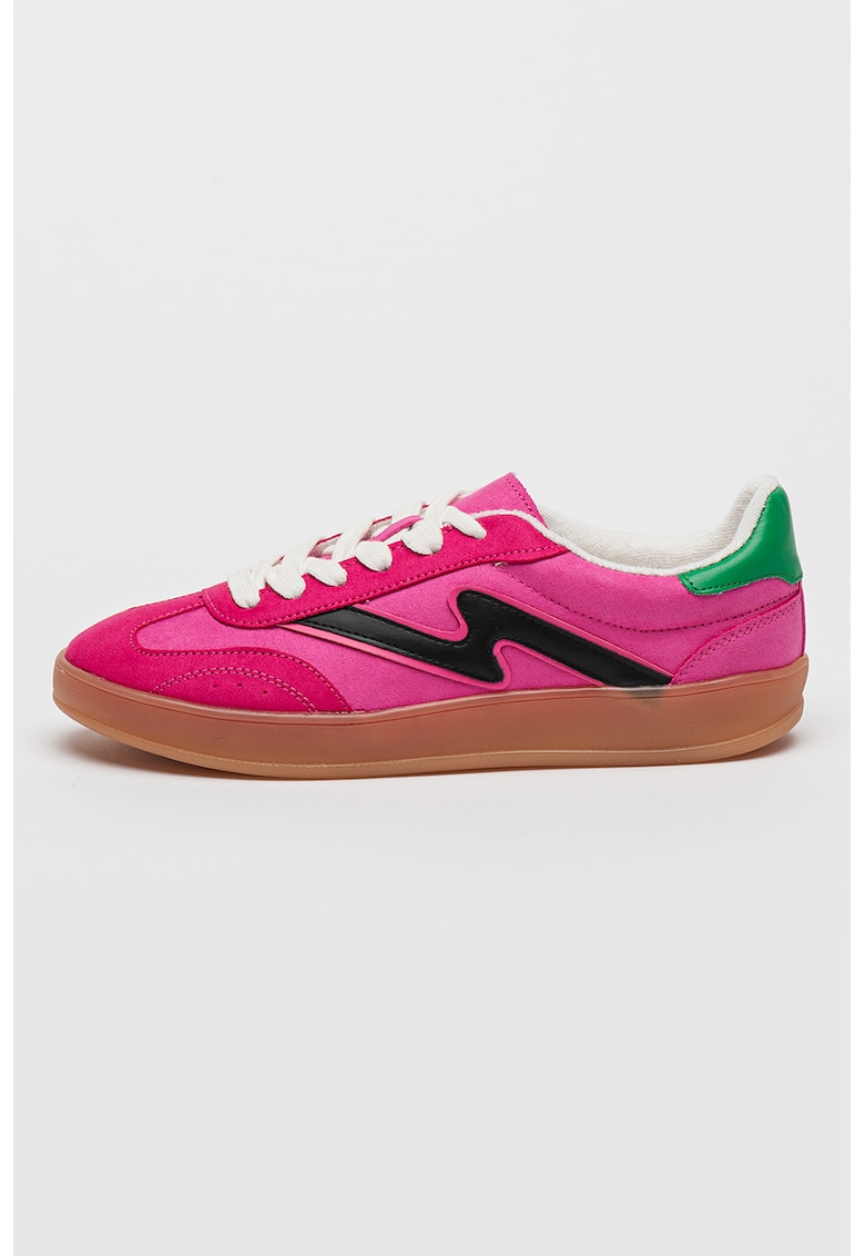 Pantofi sport de piele ecologica cu sireturi Giia - Fucsia