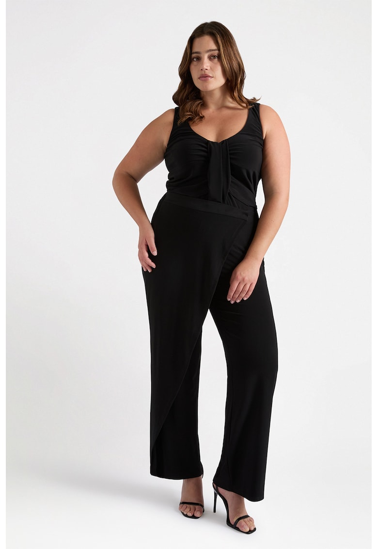 Pantaloni drepti cu talie inalta - Negru