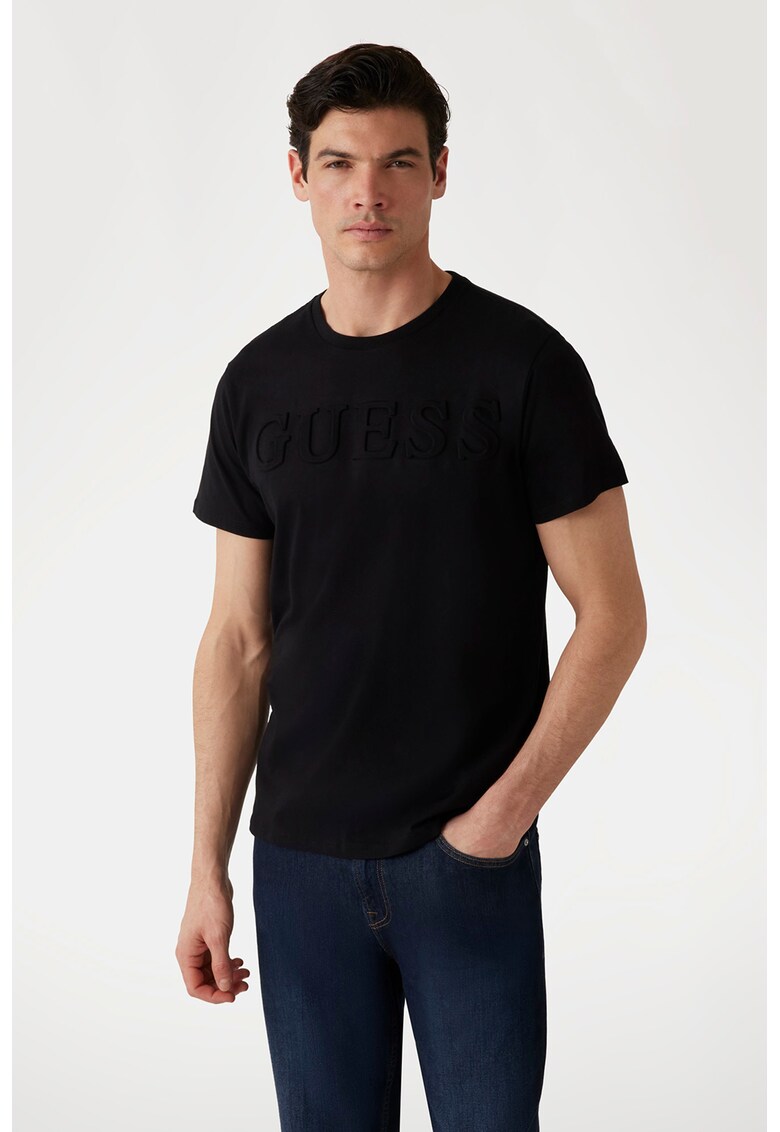 Tricou din bumbac cu logo - Negru