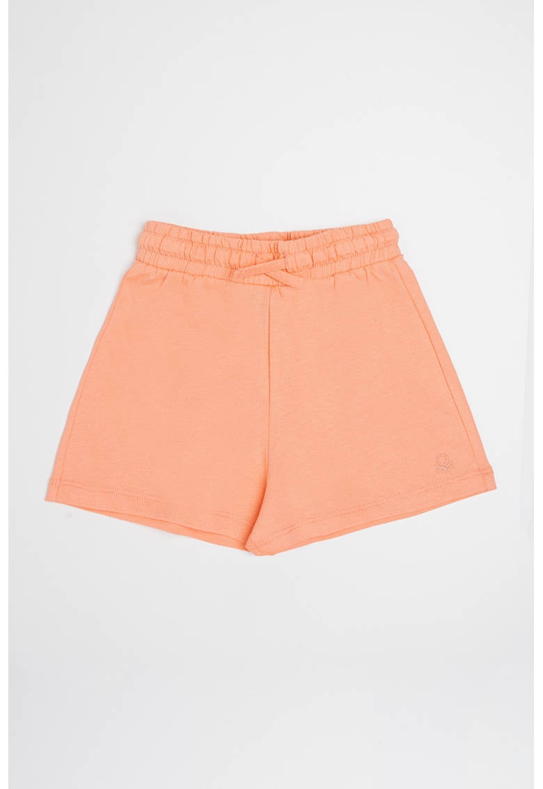 Pantaloni scurti cu snur si logo brodat - Piersica