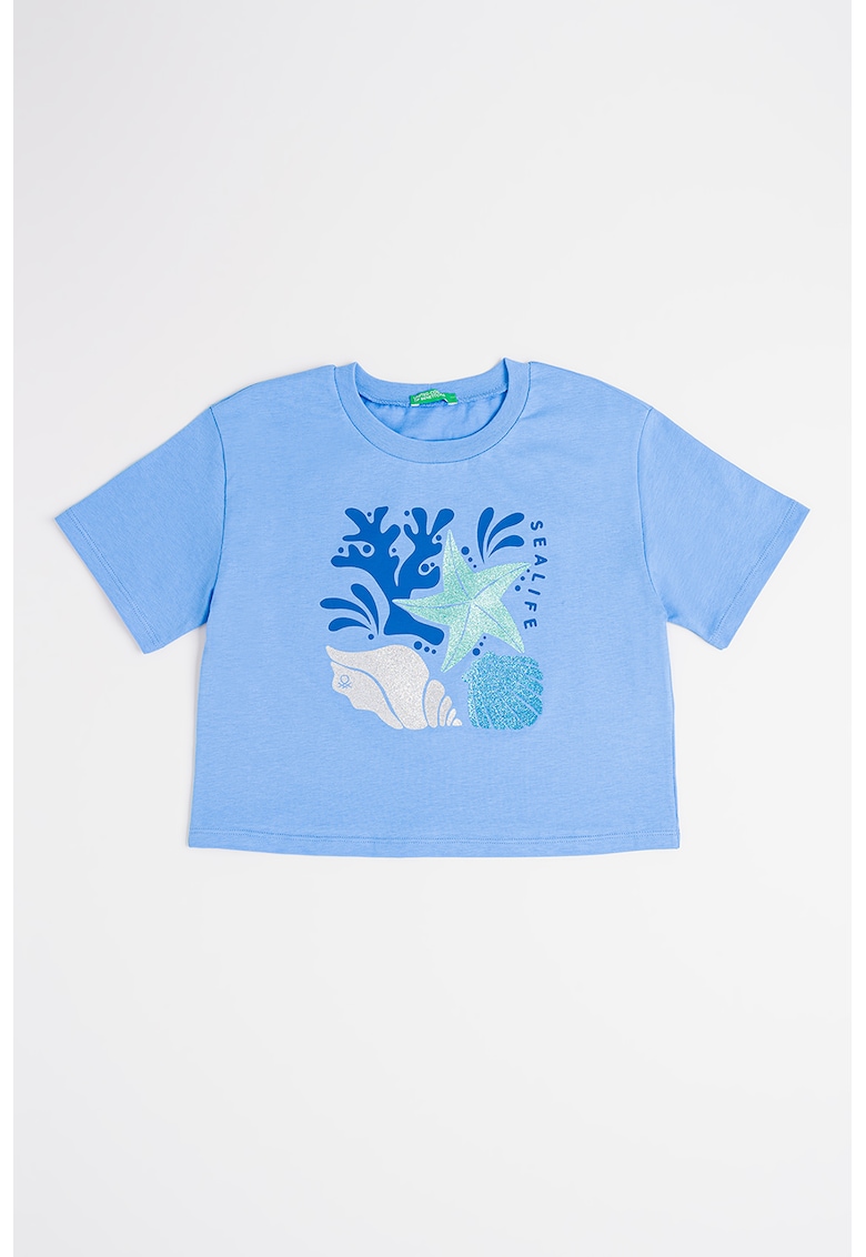 Tricou cu imprimeu grafic - Albastru indigo