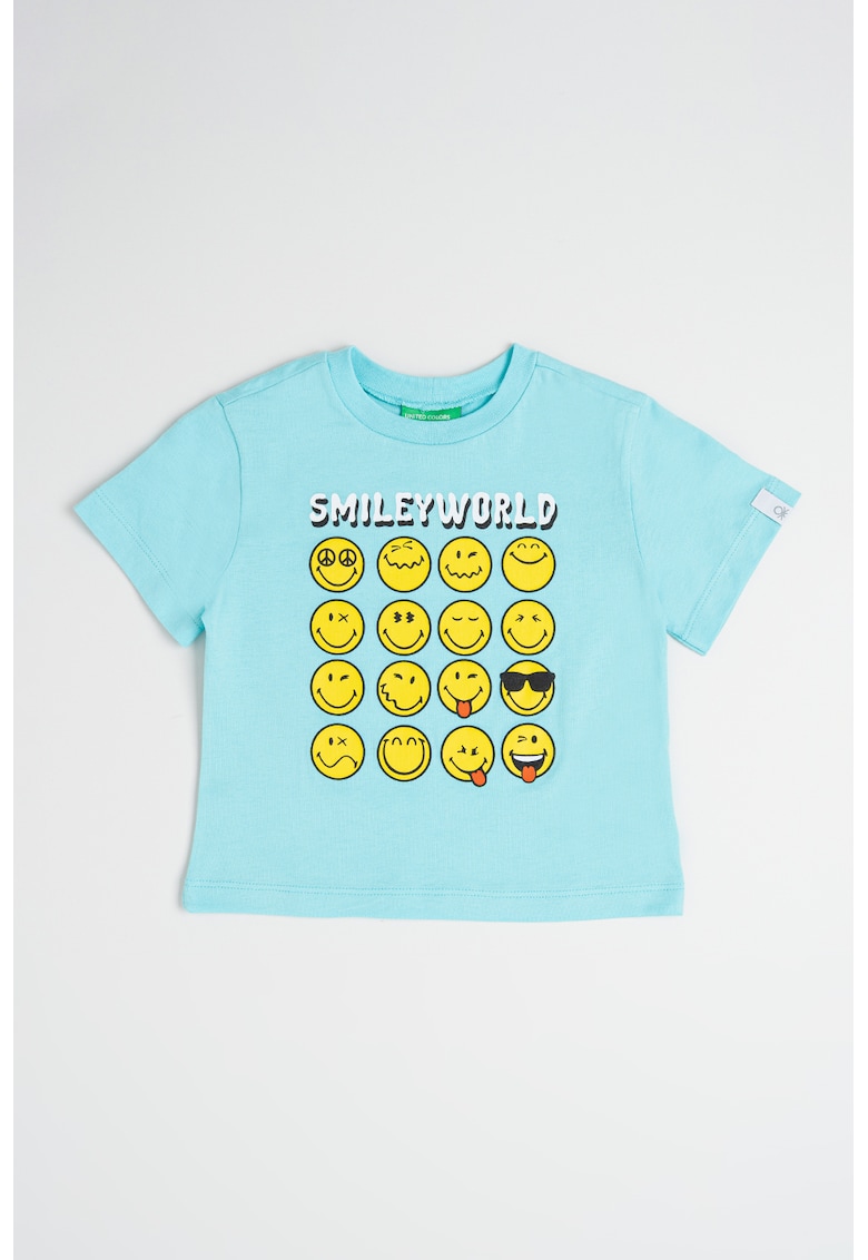 Tricou cu imprimeu grafic - Galben/Turcoaz