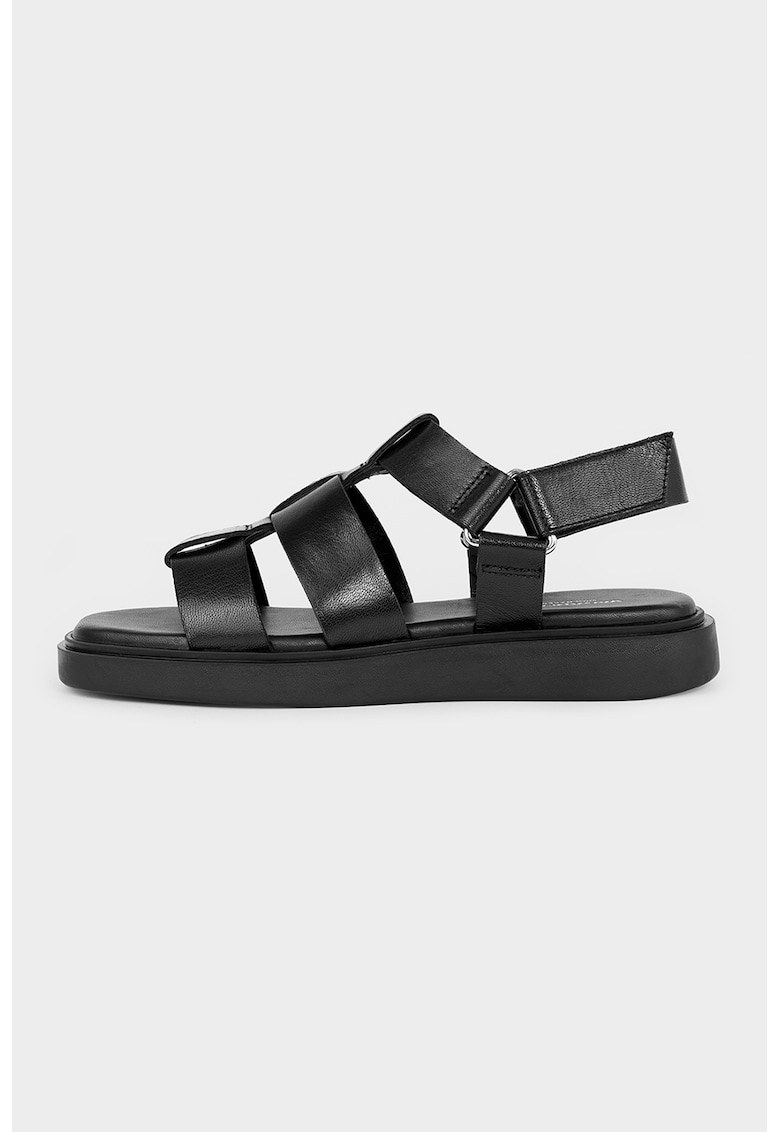 Sandale fisherman din piele - Negru