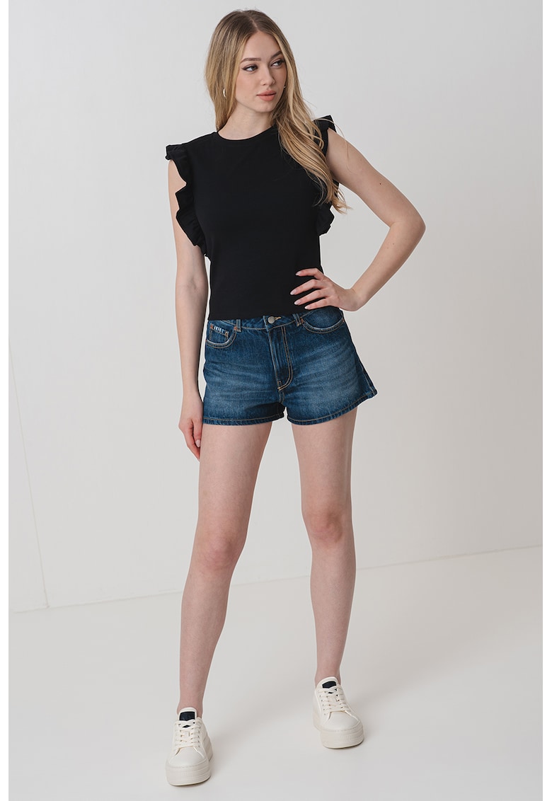 Bluza slim fit din amestec de bumbac - Negru