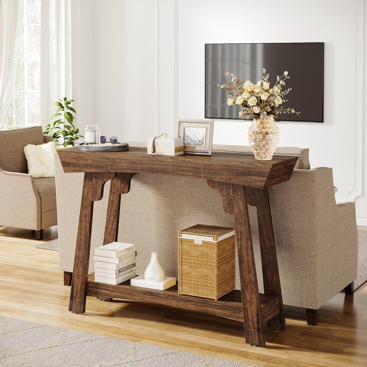 MAM16 - Masa Consola, 105 cm, masuta hol, living, dining, dormitor - Maro