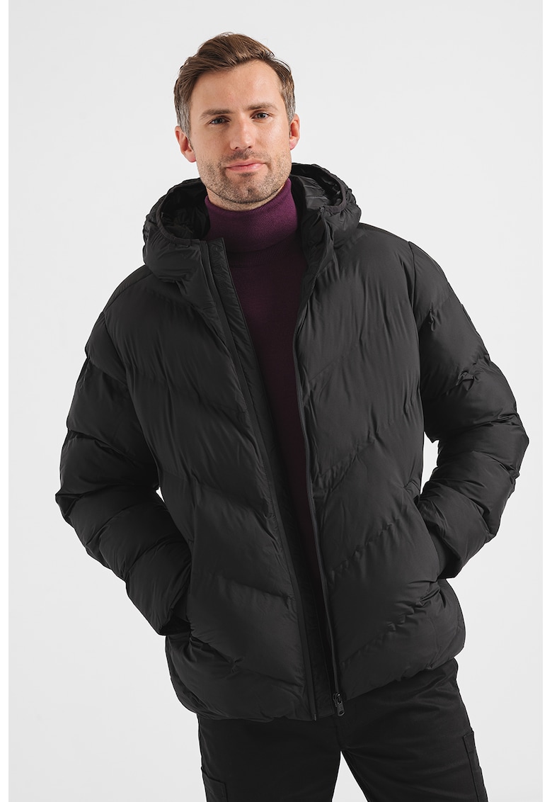 Geaca matlasata cu gluga - Negru