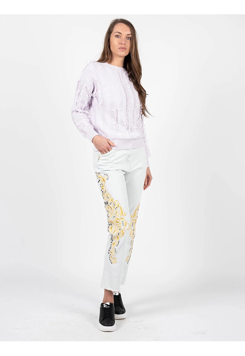 Blugi Mom Fit cu talie inalta