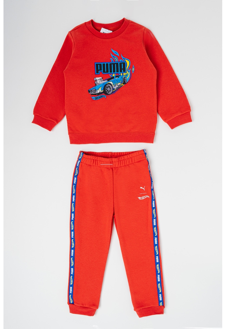 Trening din amestec de bumbac cu imprimeu - Albastru royal/Rosu vermillion