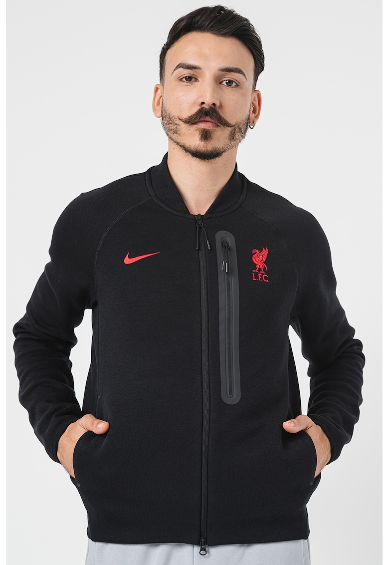 Jacheta cu maneci raglan - pentru fotba - Negru/Rosu vermillion