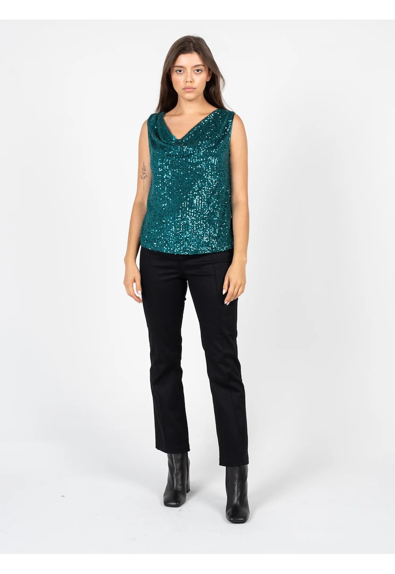 Pantaloni drepti cu talie inalta -