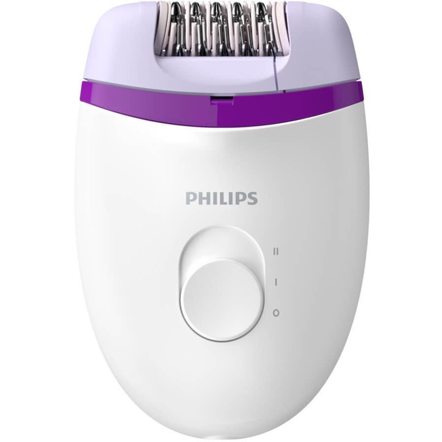 Epilator Compact BRE225/00  Satinelle Essential 2 Viteze Lavabil Maner Ergonomic Alb/Mov