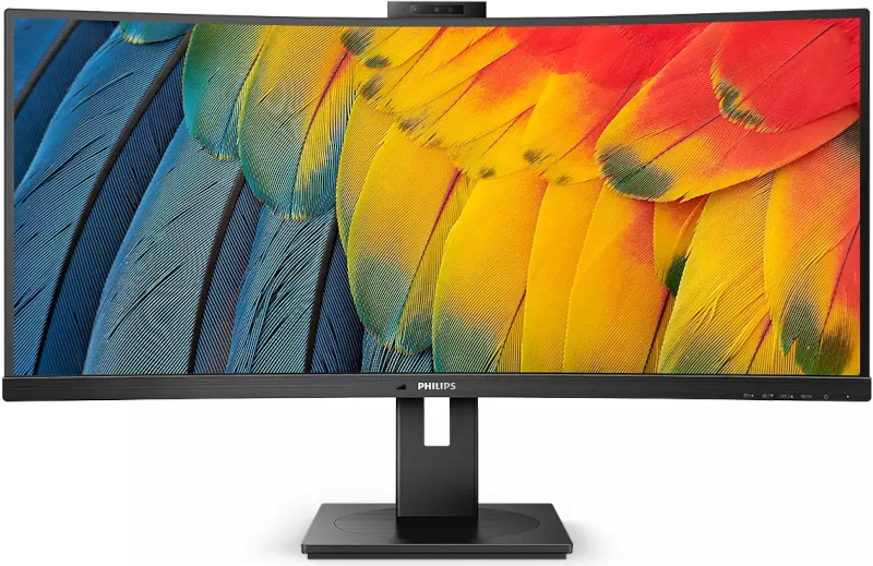 Monitor LED Philips 34B1U5600CH Curbat 34 inch UWQHD VA 4 ms 120 Hz Webcam USB-C