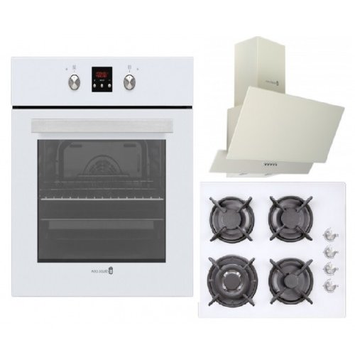 Pachet Cuptor Electric Incorporabil + Plita Gaz + Hota Glam Duo White