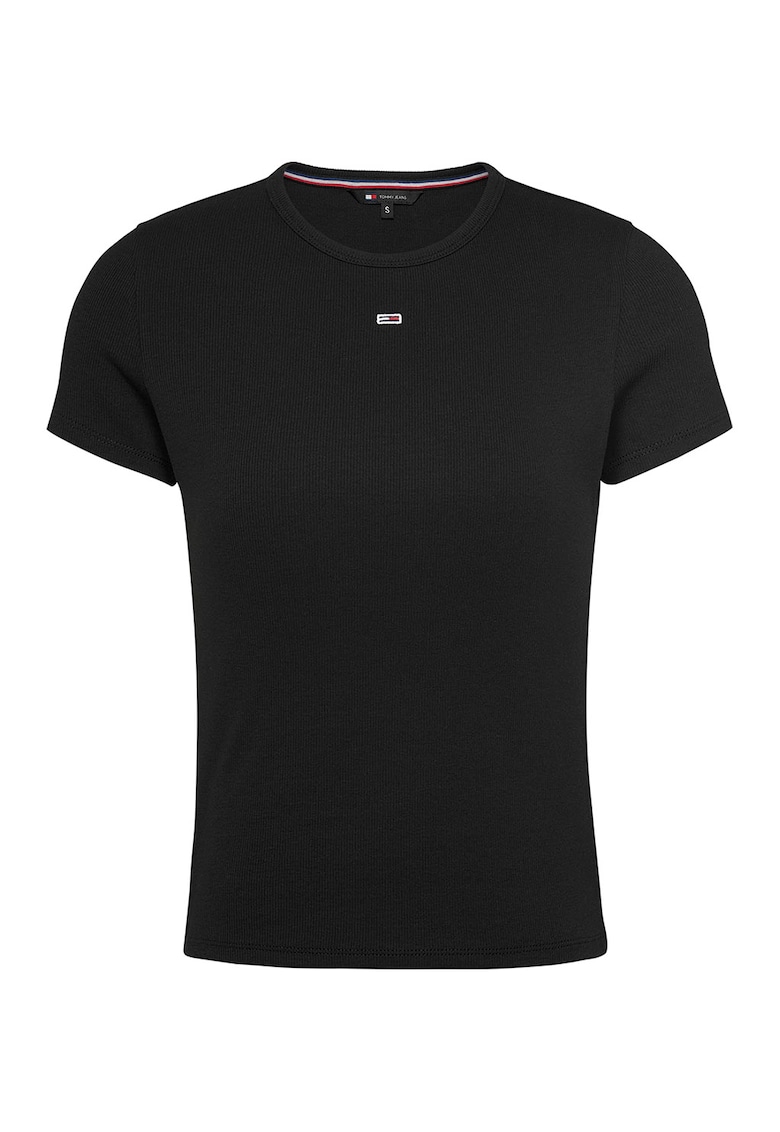 Tricou slim fit striat - Negru